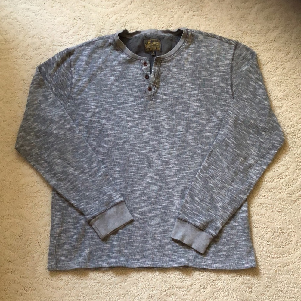 Lucky Brand Long Sleeve 3 Button Crew Neck Henley